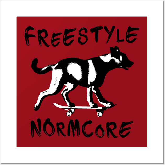 Skating dog Freestyle Normcore Wall Art by ZodaZoup